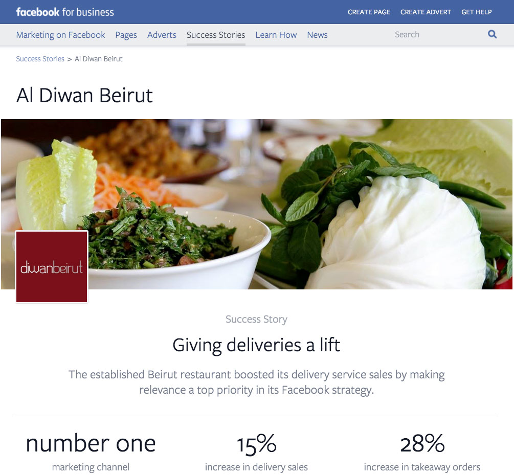 Diwan Beirut - Facebook Success Story Screenshot